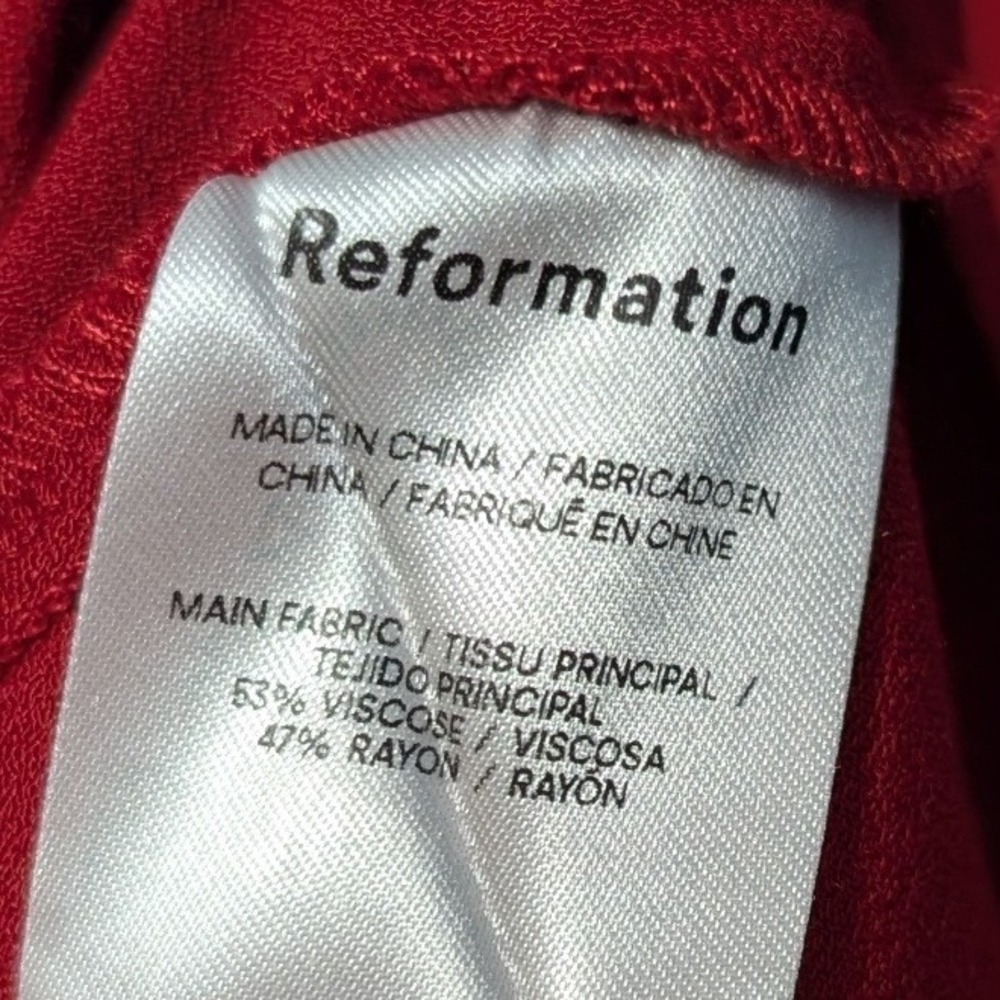 Reformation Lassie Cowl Neck Flutter Sleeve Tie Back Maxi Dress Red Size 10 - Picture 12 of 13